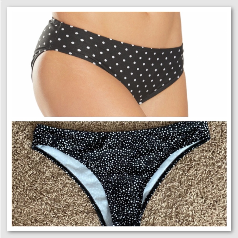 Black w/ White Polka Dots  Bikini Bottom size M